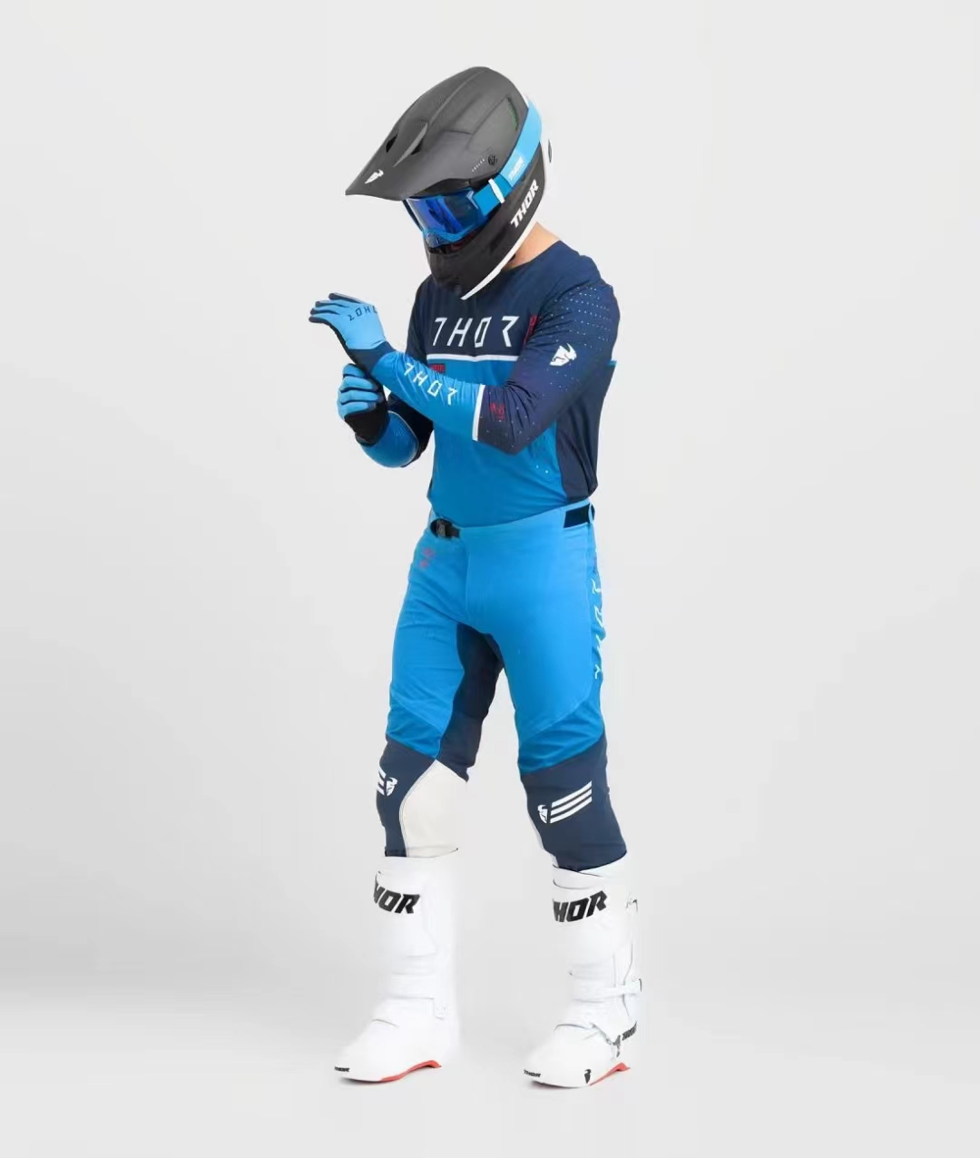 THOR MX PRIME DRIVE BLUE 2024 MOTOCROSS GEAR SET jersey and pants  combination cross-country