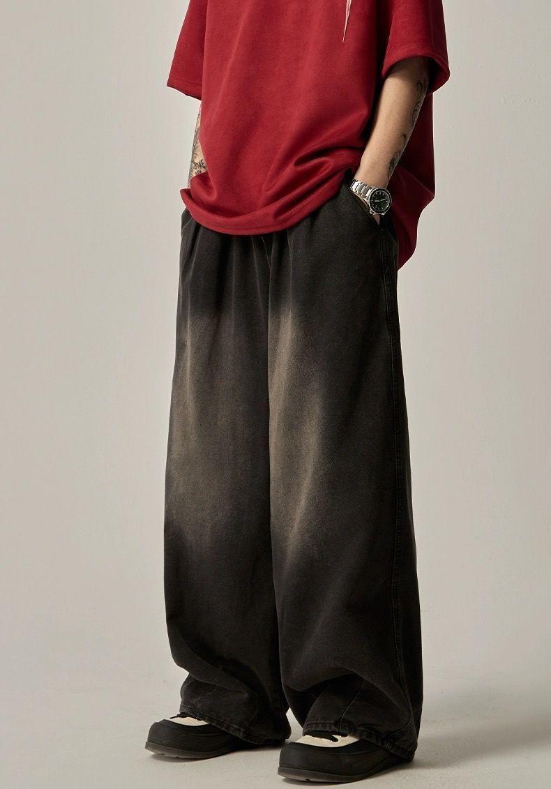 High Waist Distressed Straight Jeans - Retro Style