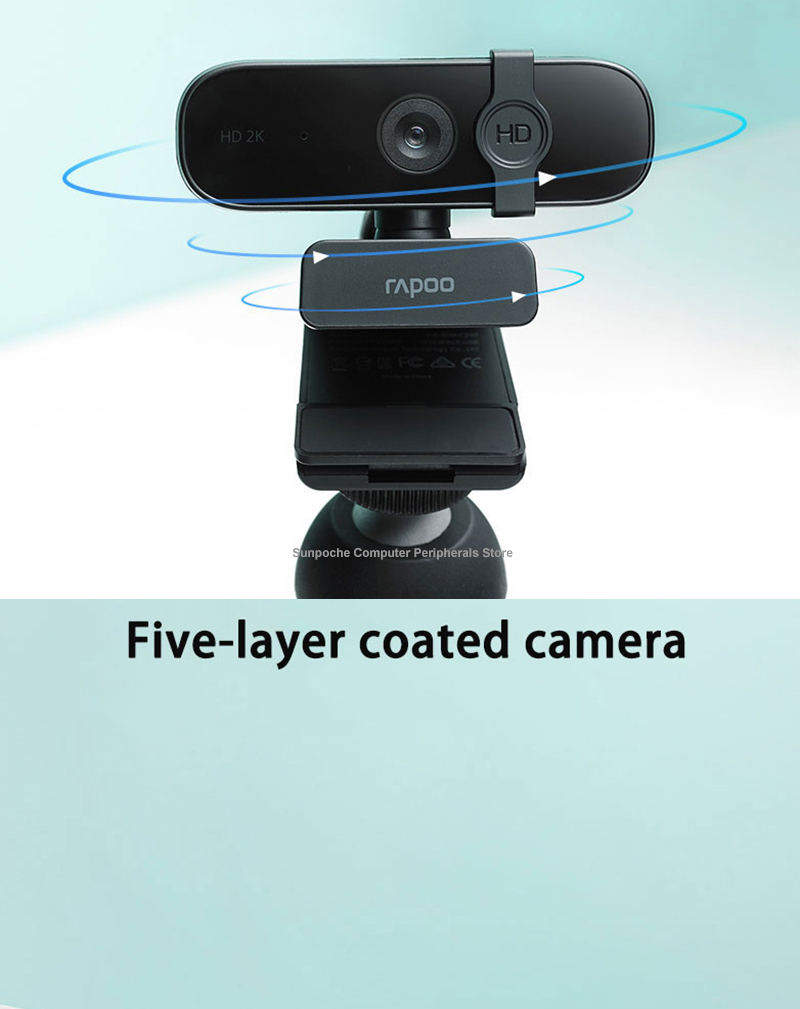 Rapoo C280 Webcam 2K HD With USB2.0 With Mic Rotatable Cameras For Live ...