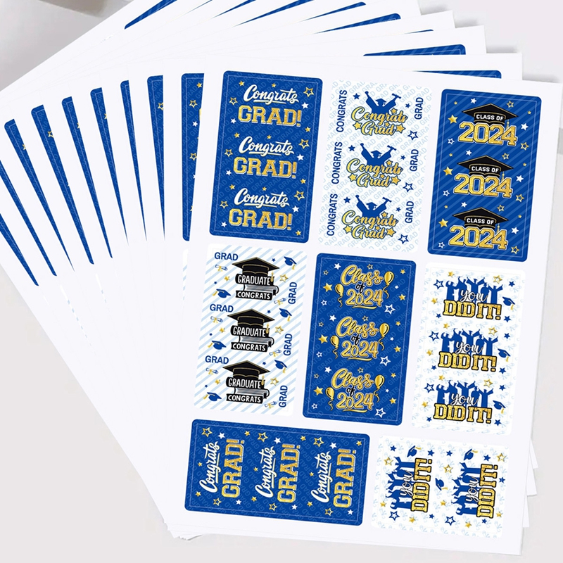 4pcs/set Class of 2024 Graduation Mini Candy Wrapper Stickers Congrats ...