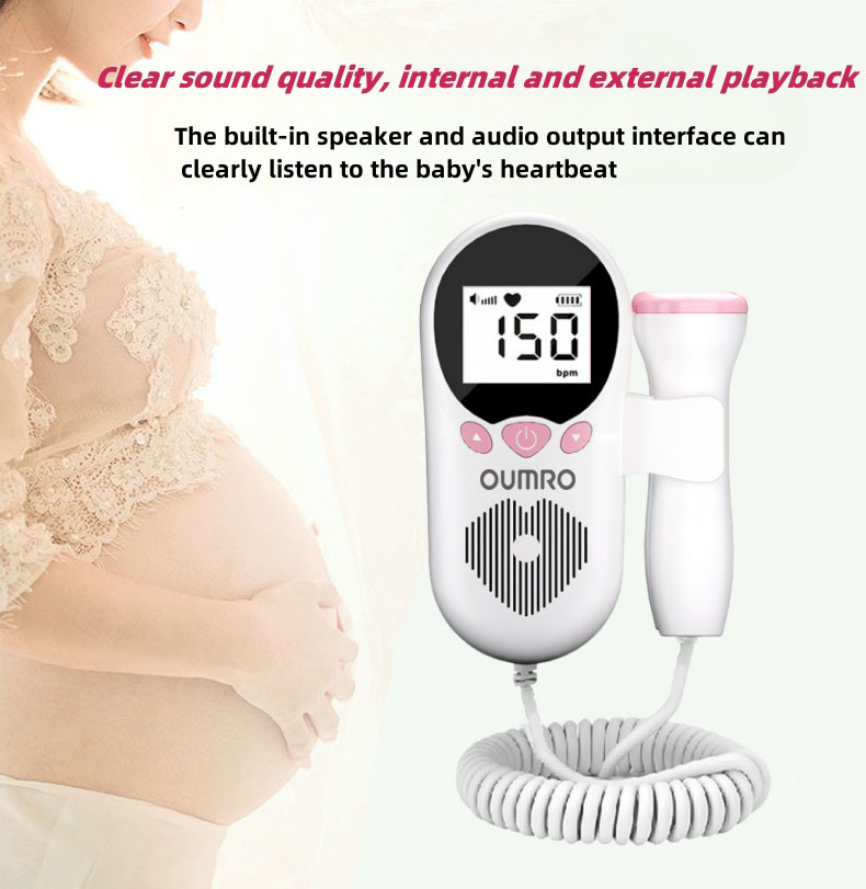 OUMRO Rechargeable Fetal Doppler Baby Heart Monitor Device Model HEM ...