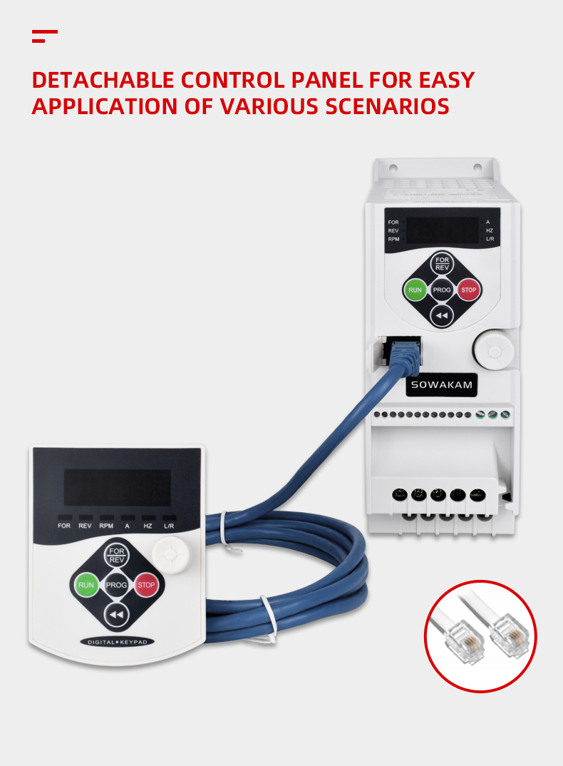 4KW VFD Inverter 2.2KW 3KW Frequency Inverter 3 Phase 220V 380V Output ...