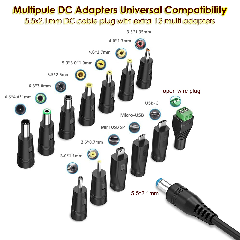 USB to DC 5V Universal Power Cable, DC Plug 5.5 * 2.1mm Jack Charging ...
