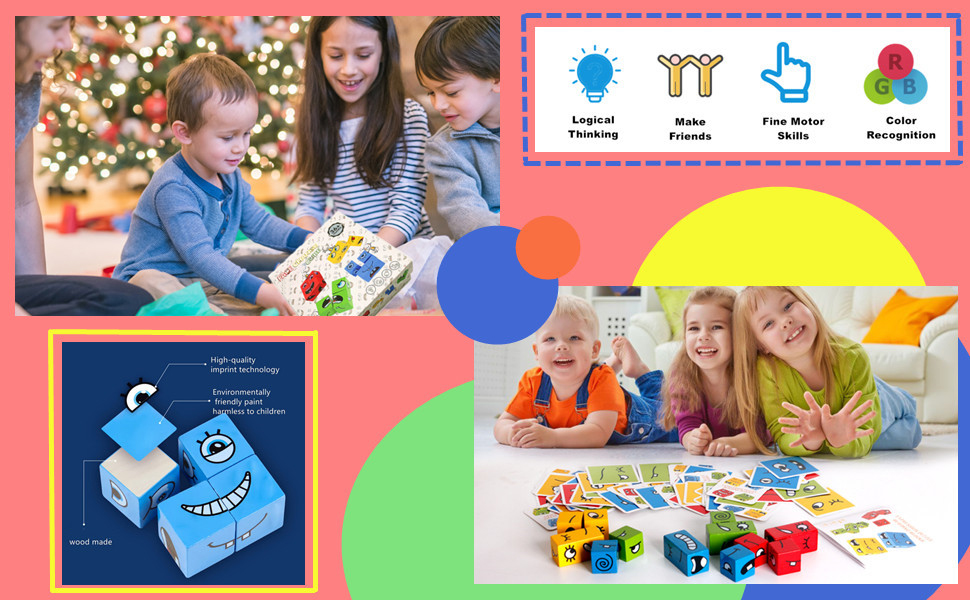 Face Changing Magic Cube Game, Expression Puzzle Building Blocks ...