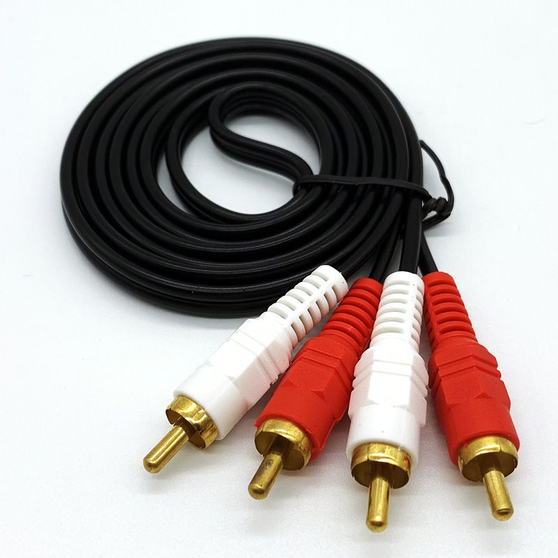 Av Cable Two to Two Red White Double Lotus Head Audio Cable 2 to 2RCA ...