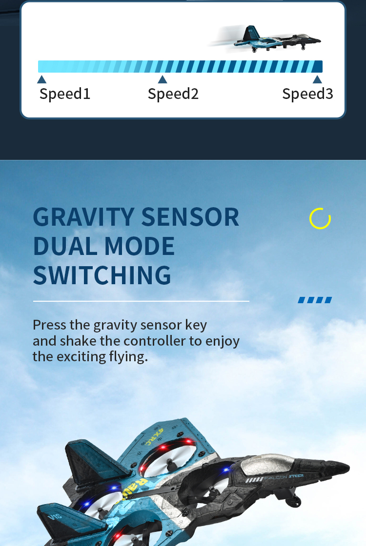 V18 RC Airplane Vertical Takeoff Plane 2.4G Remote Control Gravity ...