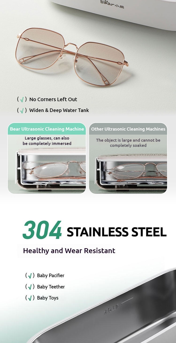 Bear Ultrasonic Cleaner Jewellery Cleaning Machine Glasses Watch ...