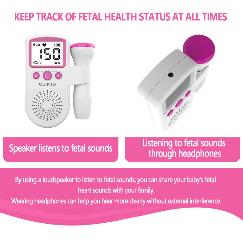 OUMRO Fetal Doppler Ultrasound Baby Heart Monitor with Gel 250ml ...