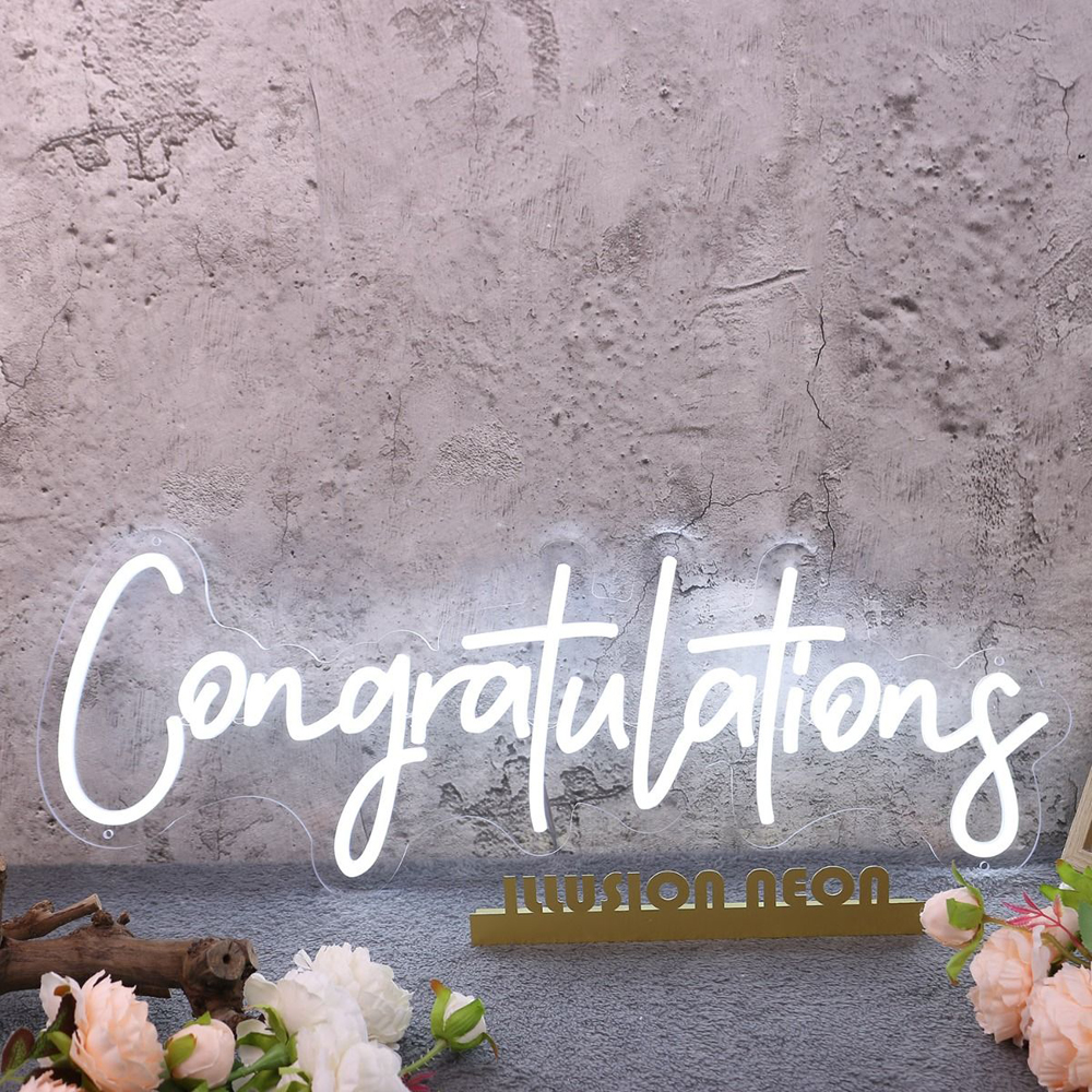 Congratulation LED Neon Light Sign Congrats LED Light for Wedding ...