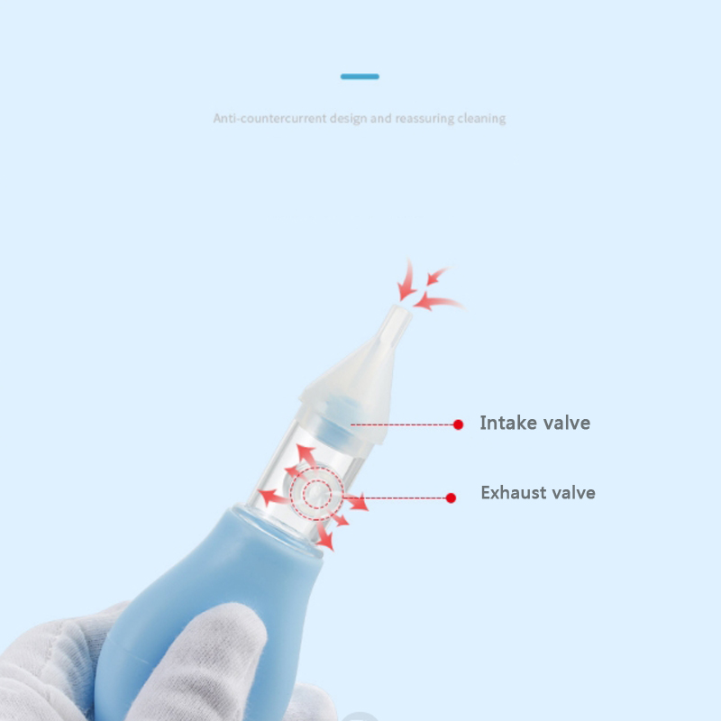 Anti-reverse flow silicone nose aspirator baby hand-pressure nasal ...
