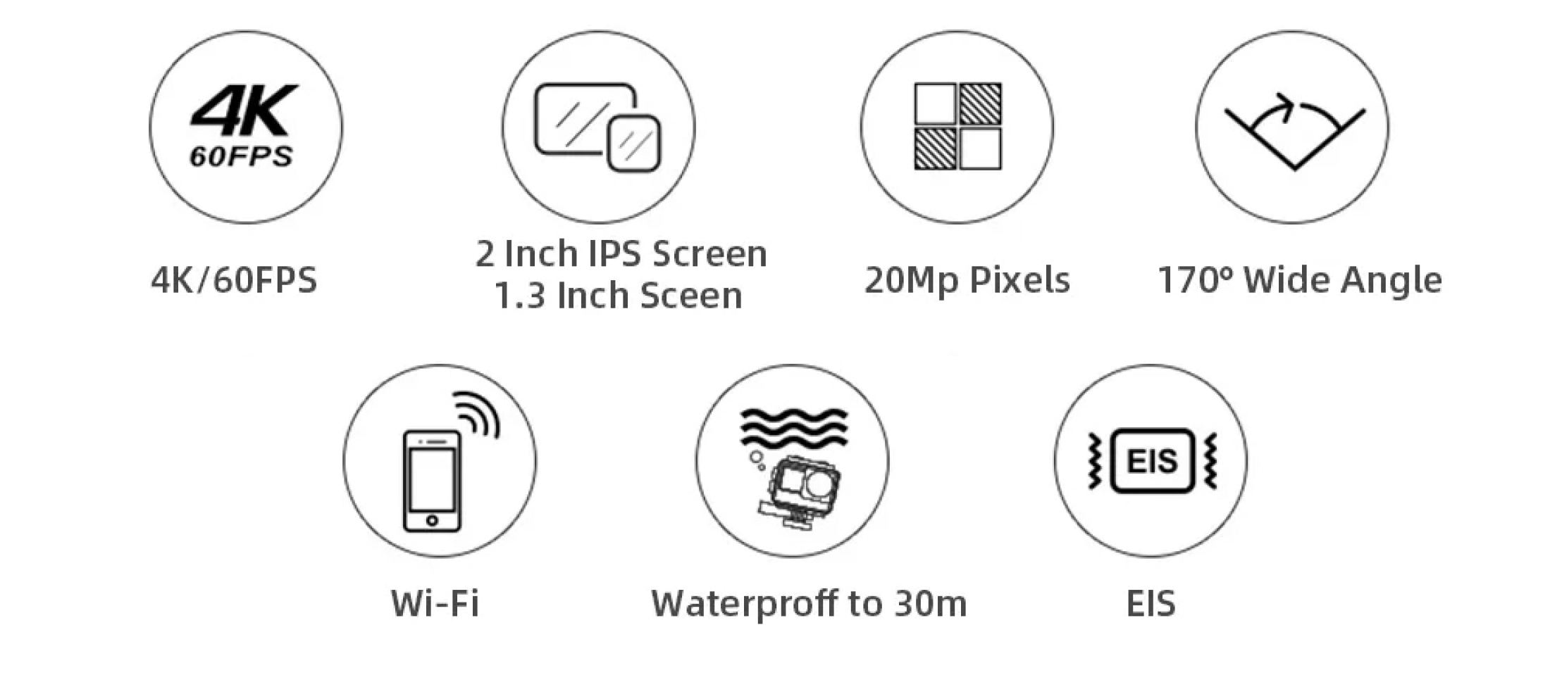 A7 PRO Dual Screen Camera Sports action 4K HD 60fps Underwater Video ...