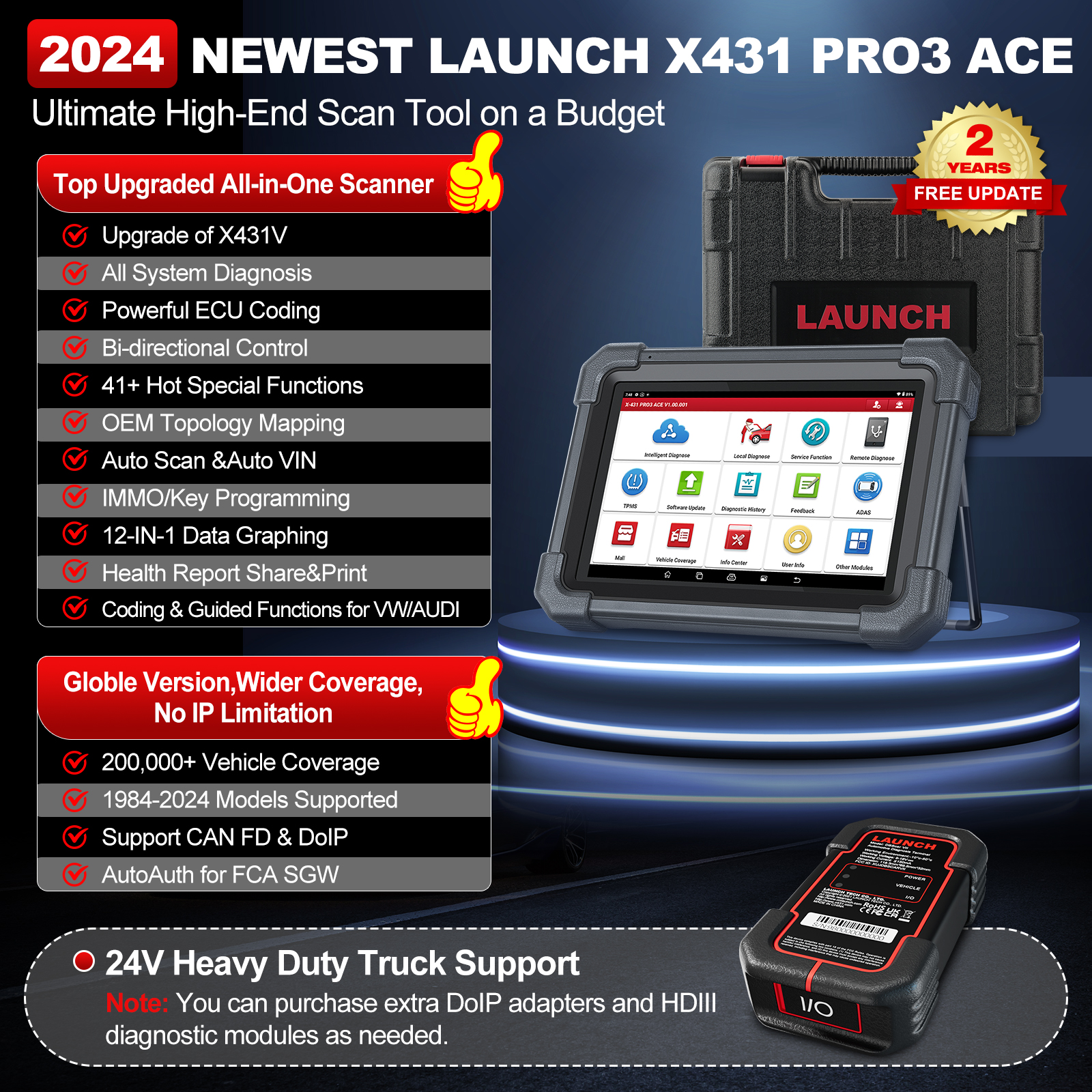 LAUNCH X431 PRO3 ACE Scan Tool Automotive Tools for Mechanics Online ...
