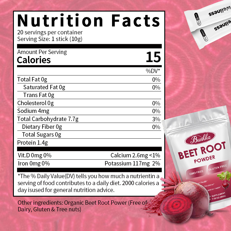 Bunkka Beet Root Powder 100% Organic Support for Increase Energy ...