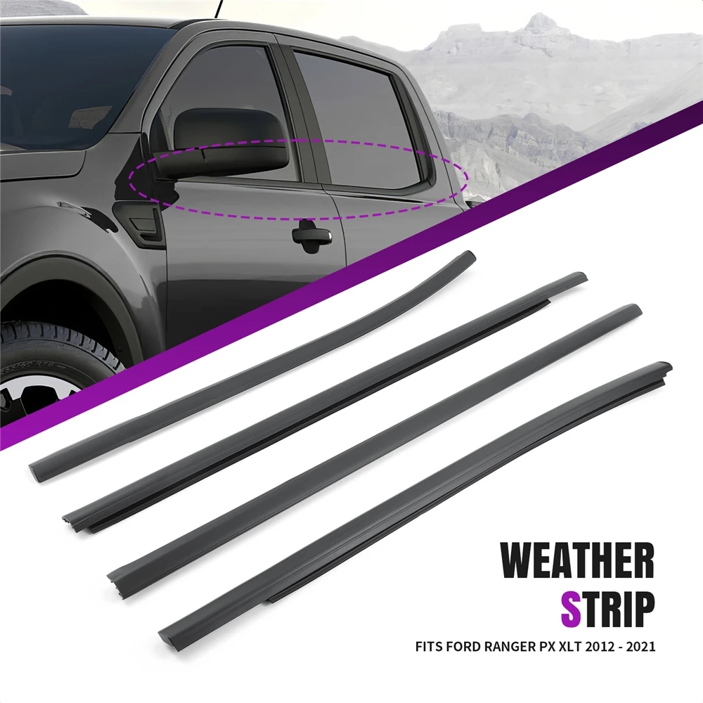 4PCS Ford Ranger Weatherstrip Window Seal Car Window Moulding Trim Seal ...
