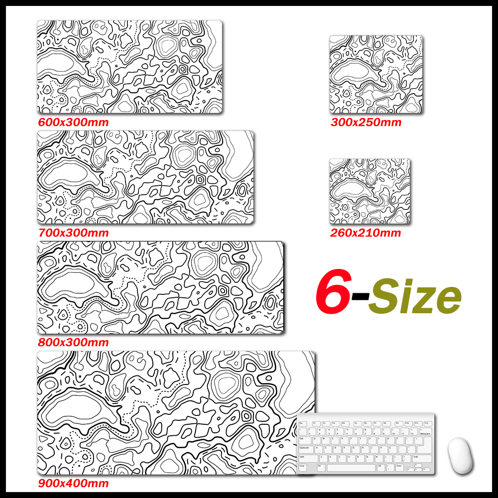 XXL Topographic Minimalism Graphics Gaming Mouse pad Extended Mousepad ...