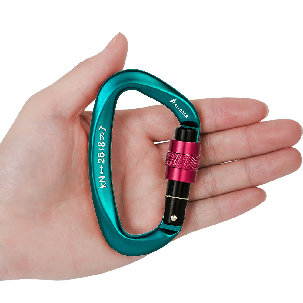 KQYs E&Y 25KN Screw Locking Gate Carabiner Heavy Duty D-shape Buckle - Foto 8