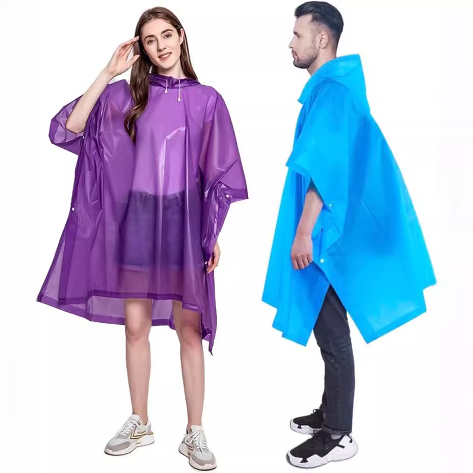 Men Women Motorcycle Bike Raincoat Hooded Waterproof Bicycle Rain