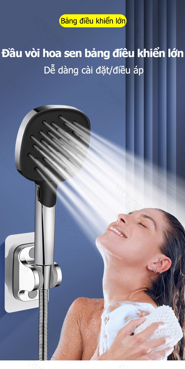 Large Size Luxury Bathroom Handheld Shower Head 3 Modes Adjustable High ...