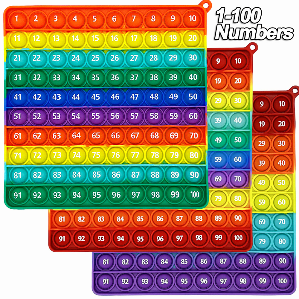 6.8in(17. 3cm) 1-100 Numbers Counting Fidget Pop Toys Stationery Math ...