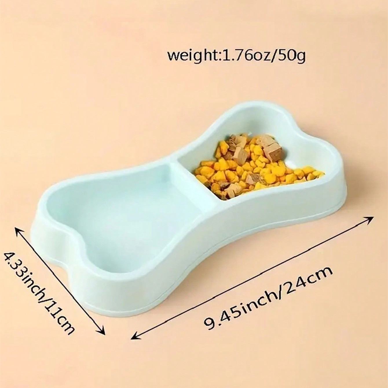 Macaron Color BoneShaped Pet Double Bowl Hawo Dog Bowl Pet Food