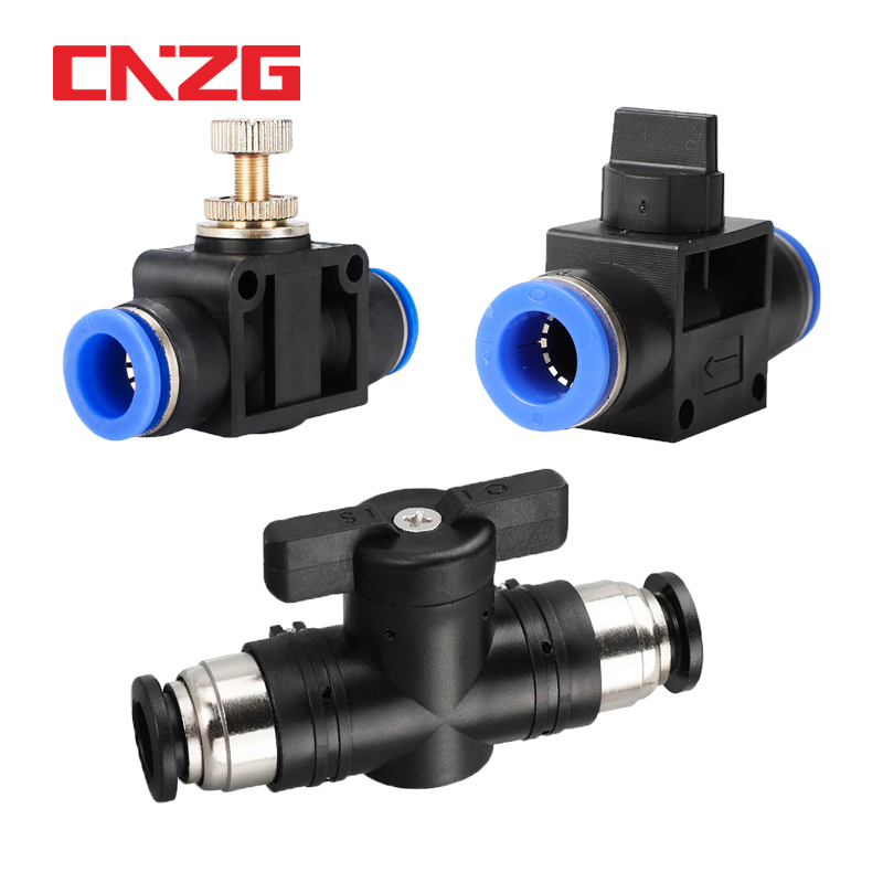 Hand Valve Air Pipe On-off Valve Pneumatic Connector Quick Insert ...