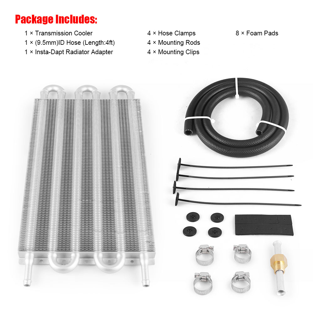 4 Row 6 Row 8 Row Aluminum Remote Transmission Oil Cooler Auto-Manual ...