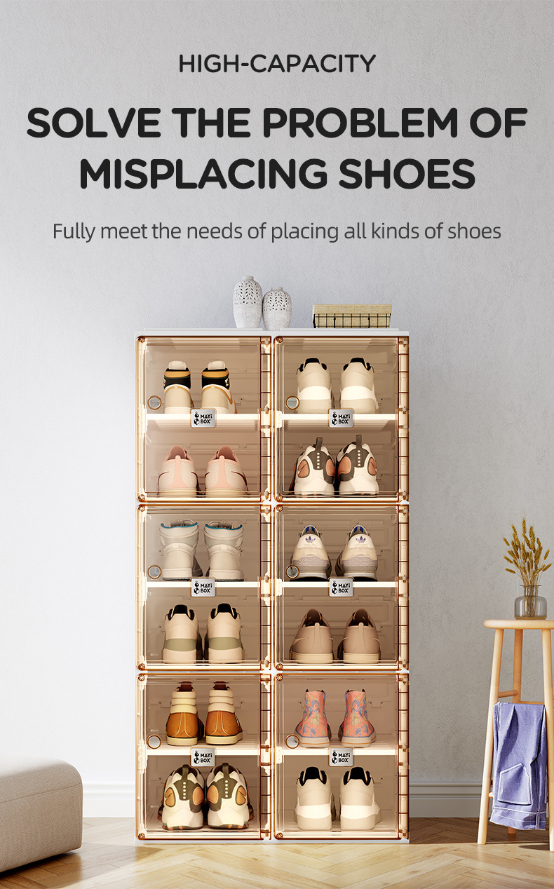 ANTBOX Foldable Shoe Box Racks Shoe Cabinets Shoes Storage Organisers ...