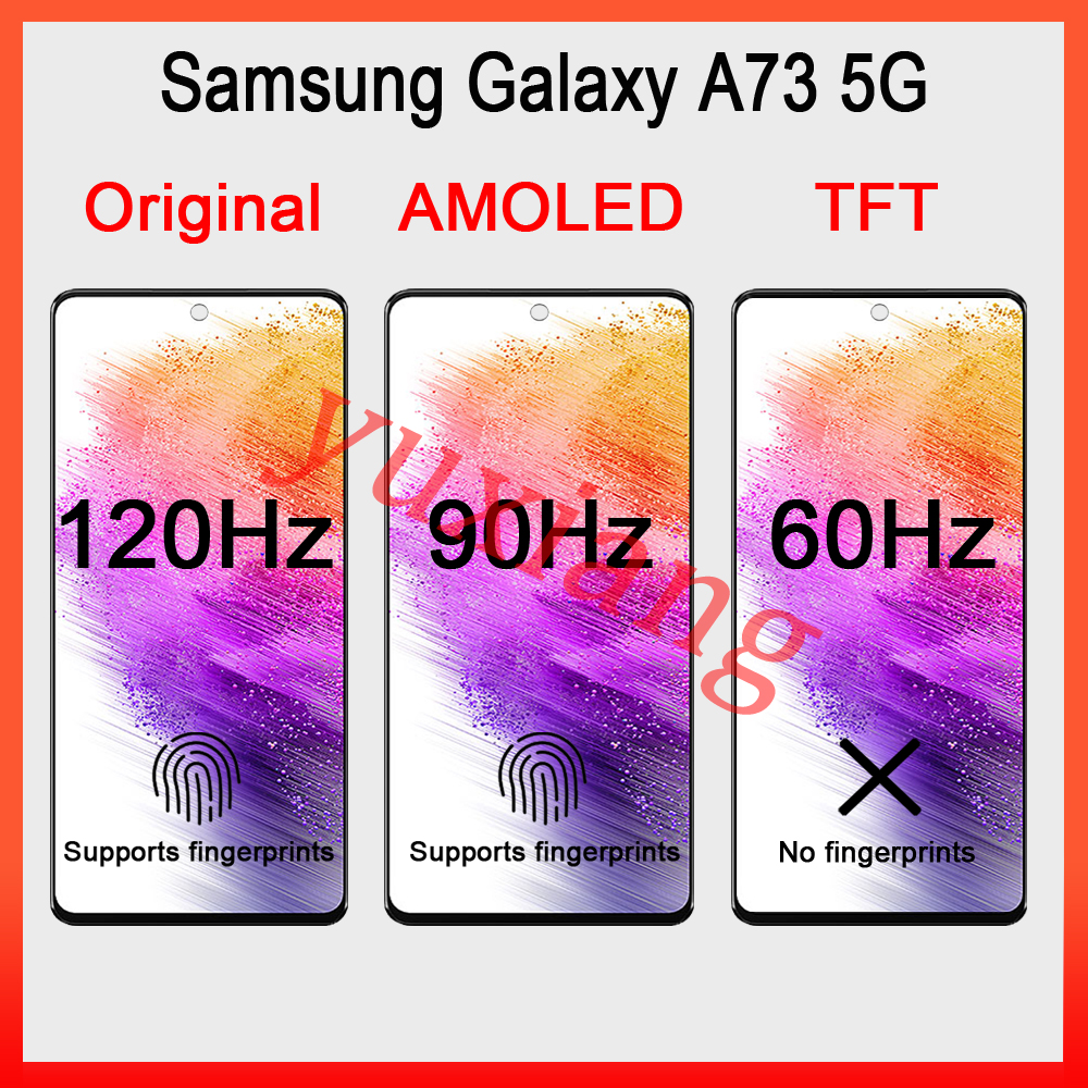 Original AMOLED Samsung Galaxy A73 5G SM-A736B SM-A736B/DS LCD Display ...