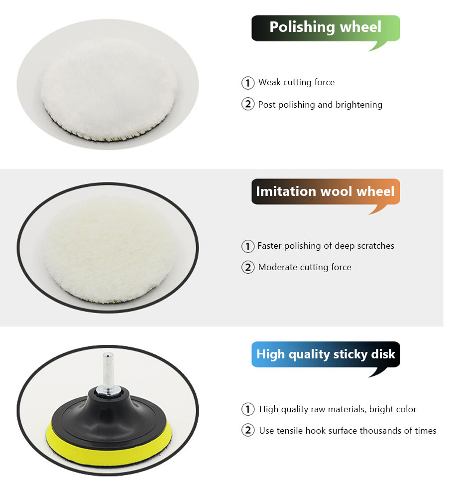 SEAMETAL 6pcs Buffing Sponge Pad Set Car Polishing Disc Auto Buffing ...
