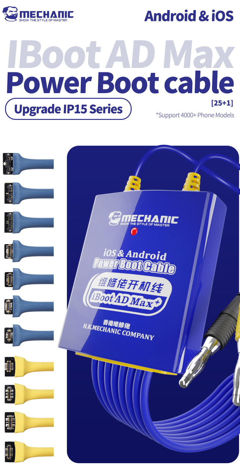 MECHANIC iBoot AD Max Power Supply Test Cable Android One Button Boot ...