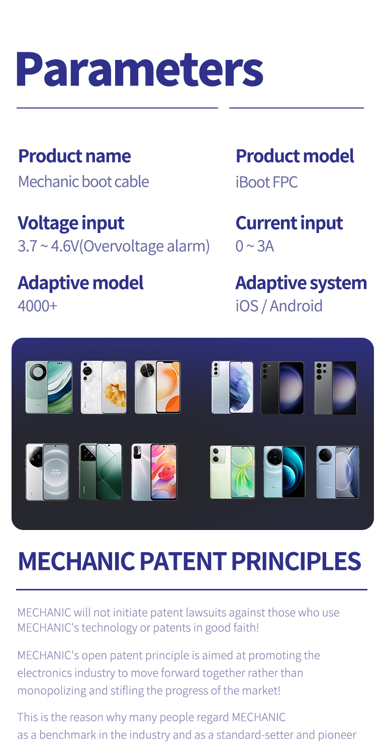 MECHANIC iBoot AD Max Power Supply Test Cable Android One Button Boot ...