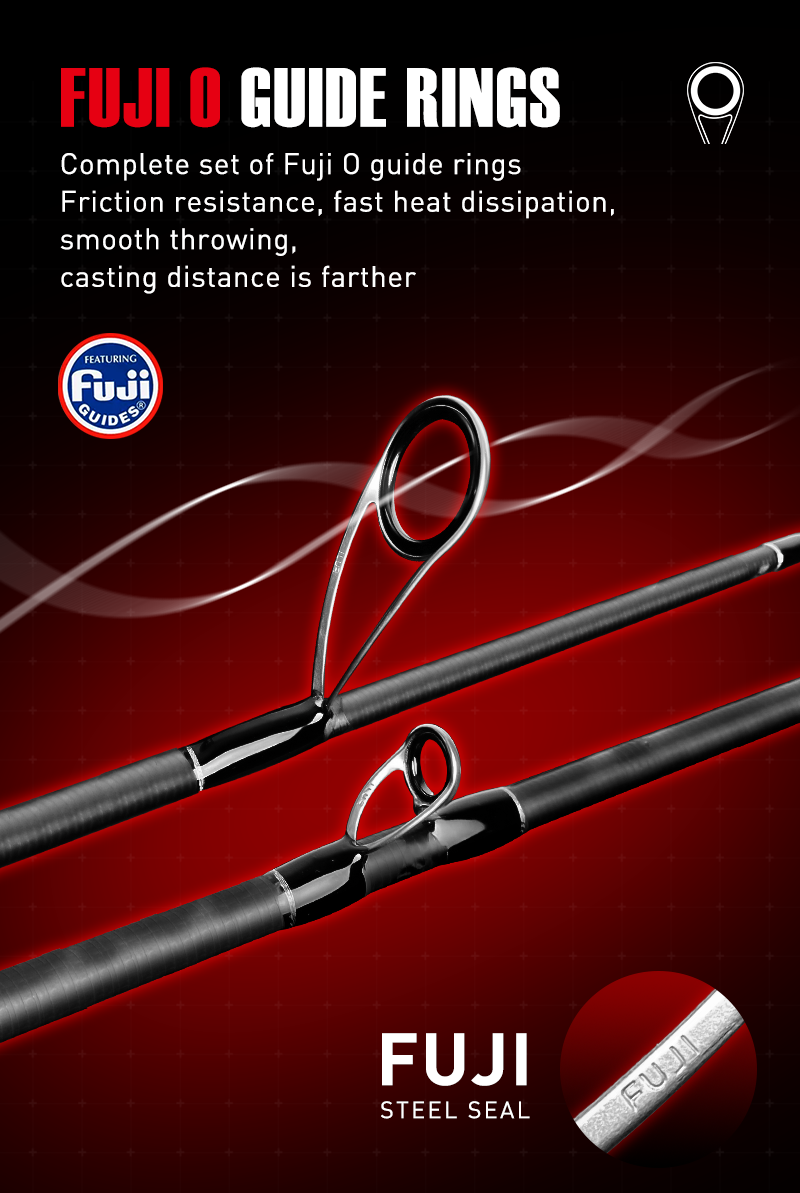 SEASIR REPEATER Fishing Rod FUJI-O Guide Rings Carbon High Sensitivity ...