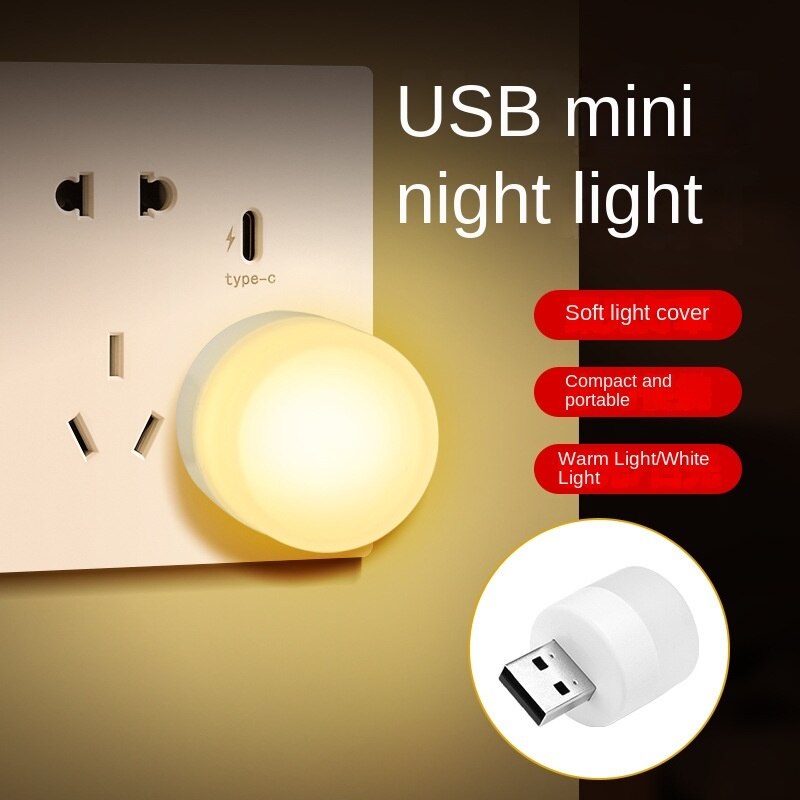 Portable USB LED Light Plug-in Mini Night Bulb Eye Protection Lamp 5V ...