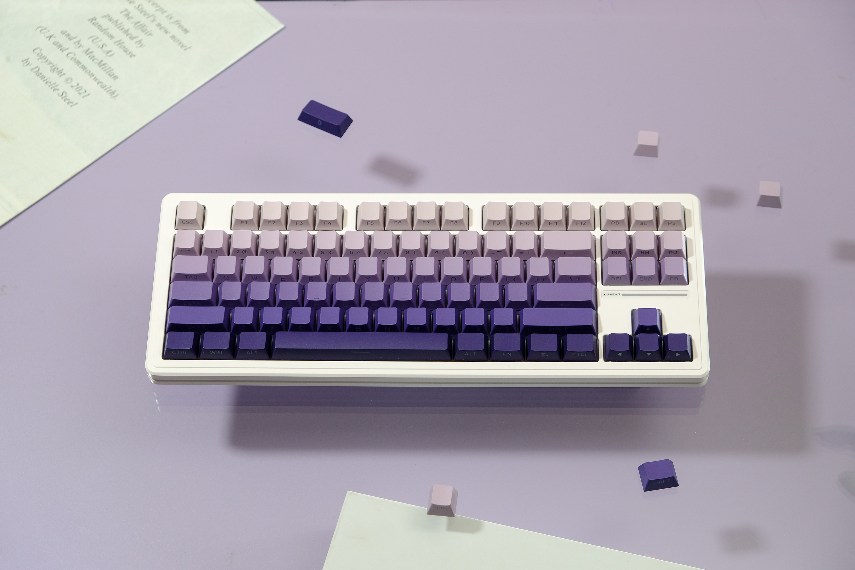 130 Keys Gradient Light Side Transmission Keycaps PBT Double-shot ...