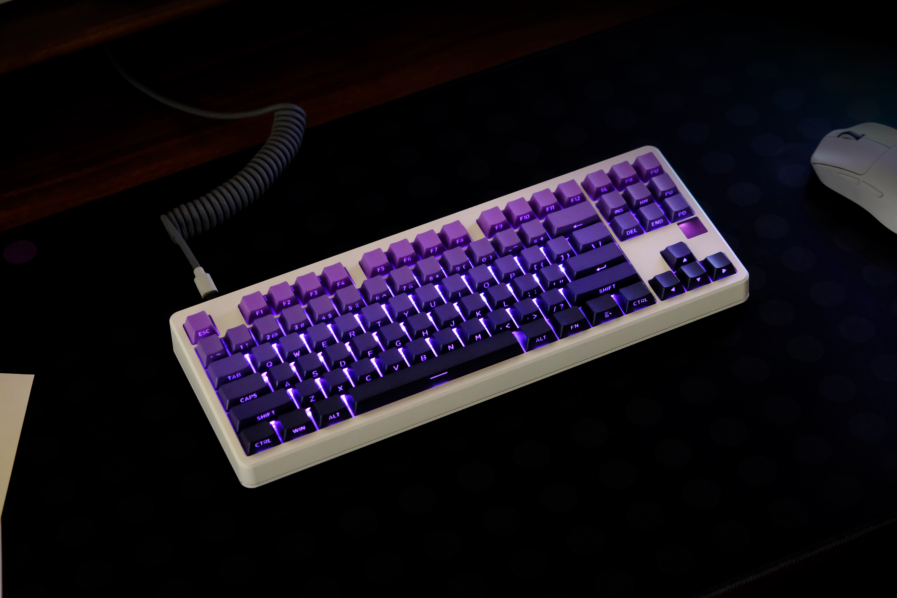 130 Keys Gradient Light Side Transmission Keycaps PBT Double-shot ...