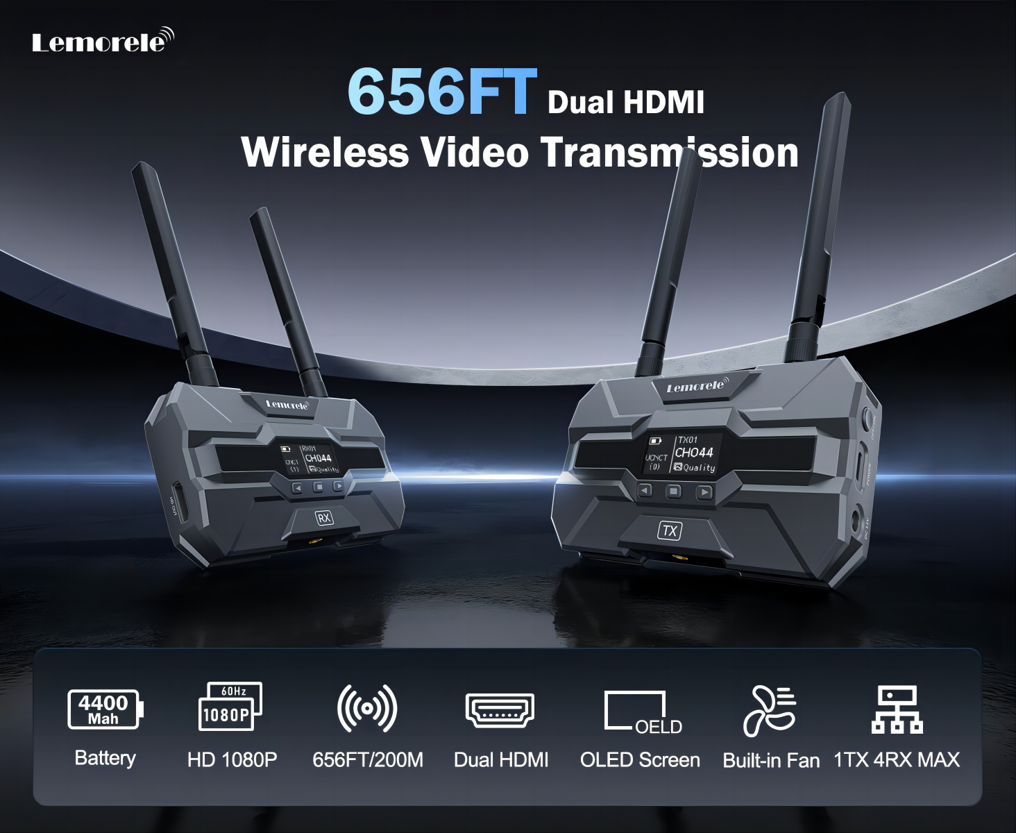 Lemorele R200 Wireless Transmission and Receiver HDMI 1TX TO 4RX ...