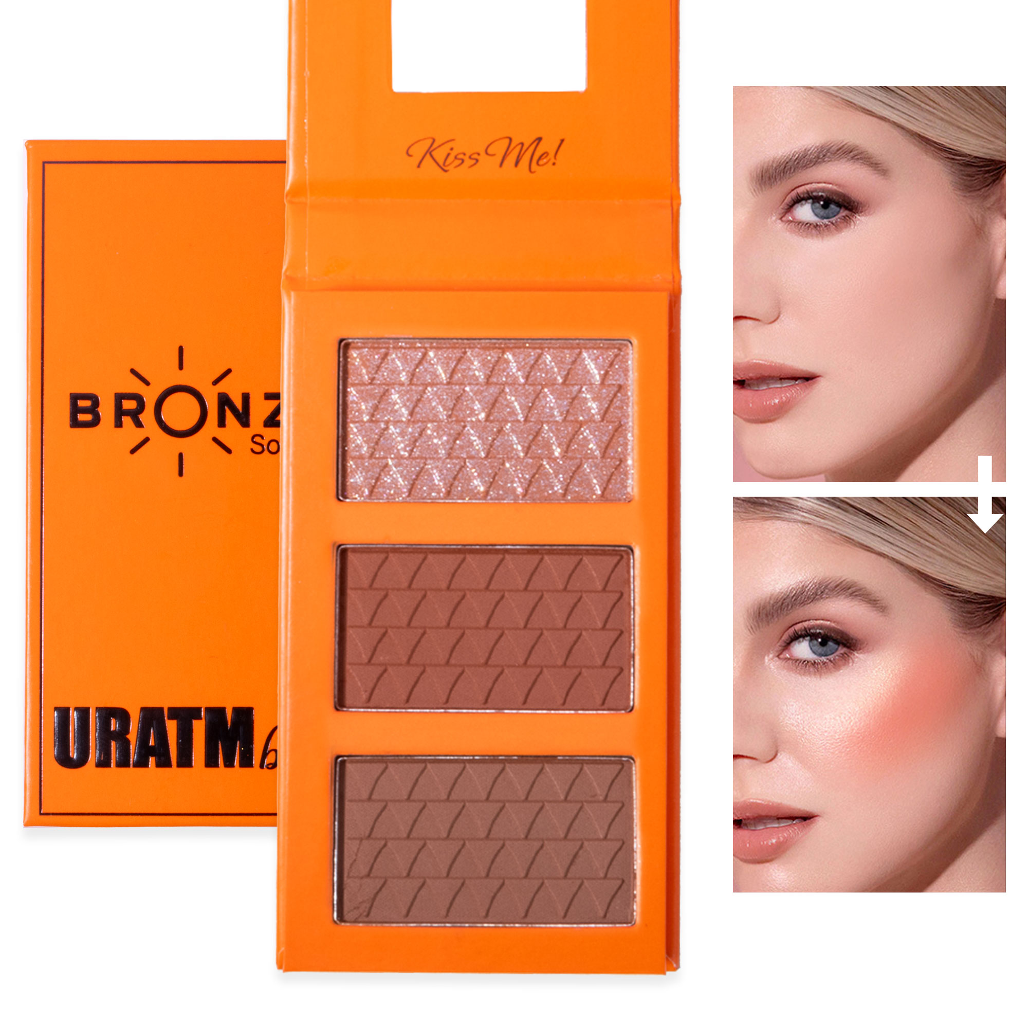 3-Color Highlights and Contouring Palette With Built-in Mirror ...