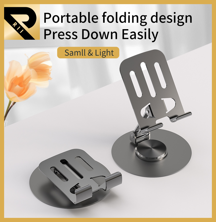 RII Metal Mobile Phone Stand 360 Degrees Rotating Multi-functional ...
