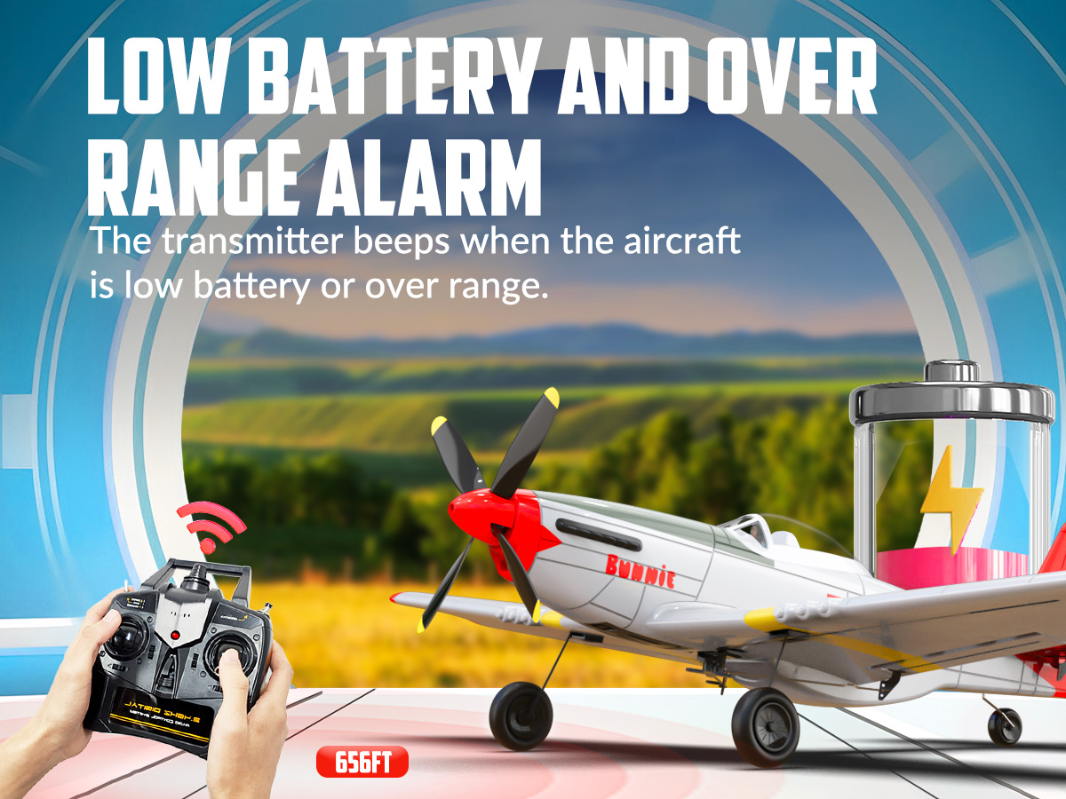 VOLANTEXRC rc plane 2.4G 4CH 6Axis Gyro Mustang P51D EPP 400mm Wingspan ...