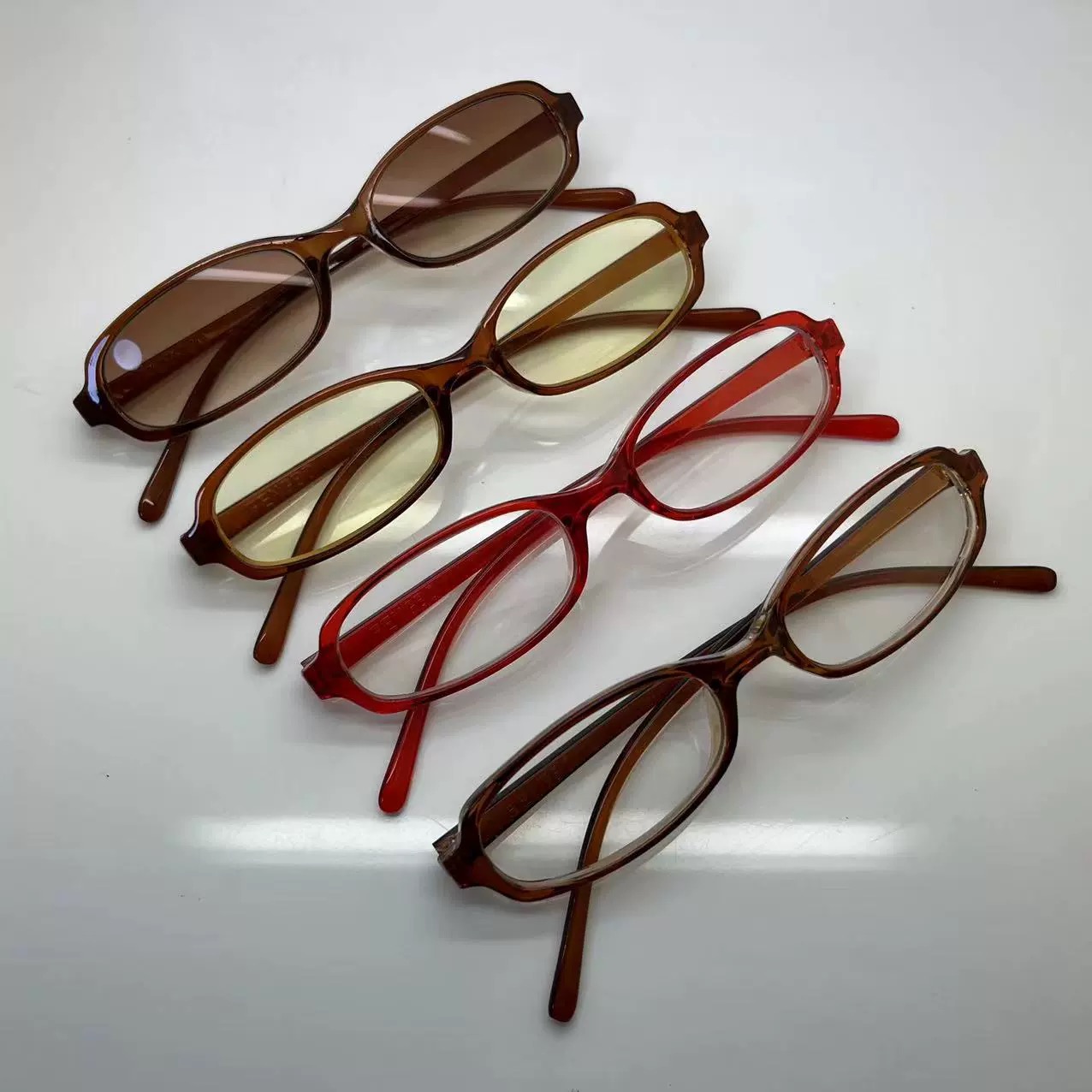 Trendy Y2K Retro Oval Square Blue Green Small Frame Glasses Vintage ...