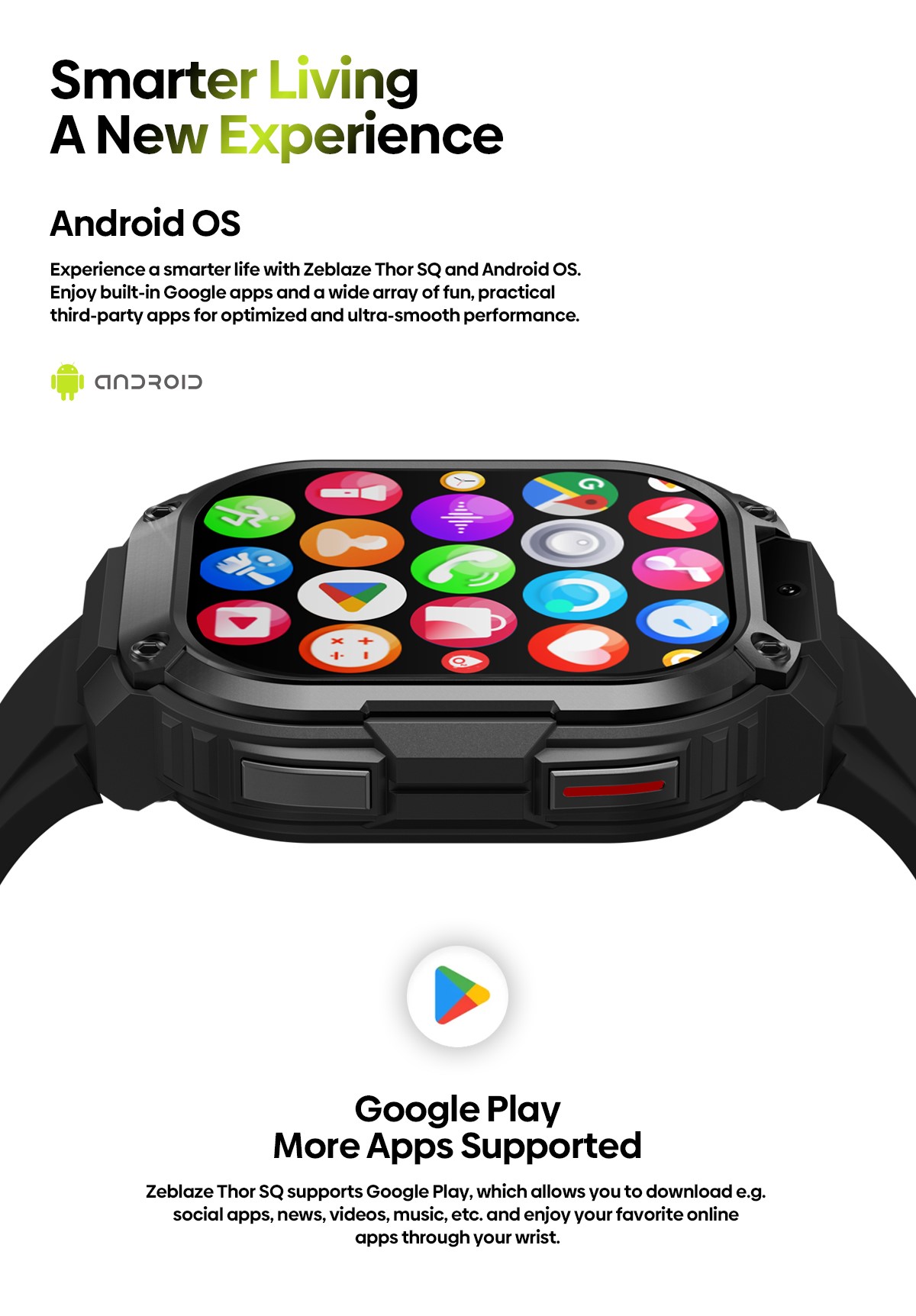 Zeblaze Thor SQ 4G Android Smart Watch 2.13 AMOLED Screen Google Play 2GB 16GB Front Camera Google Maps Shopee Philippines