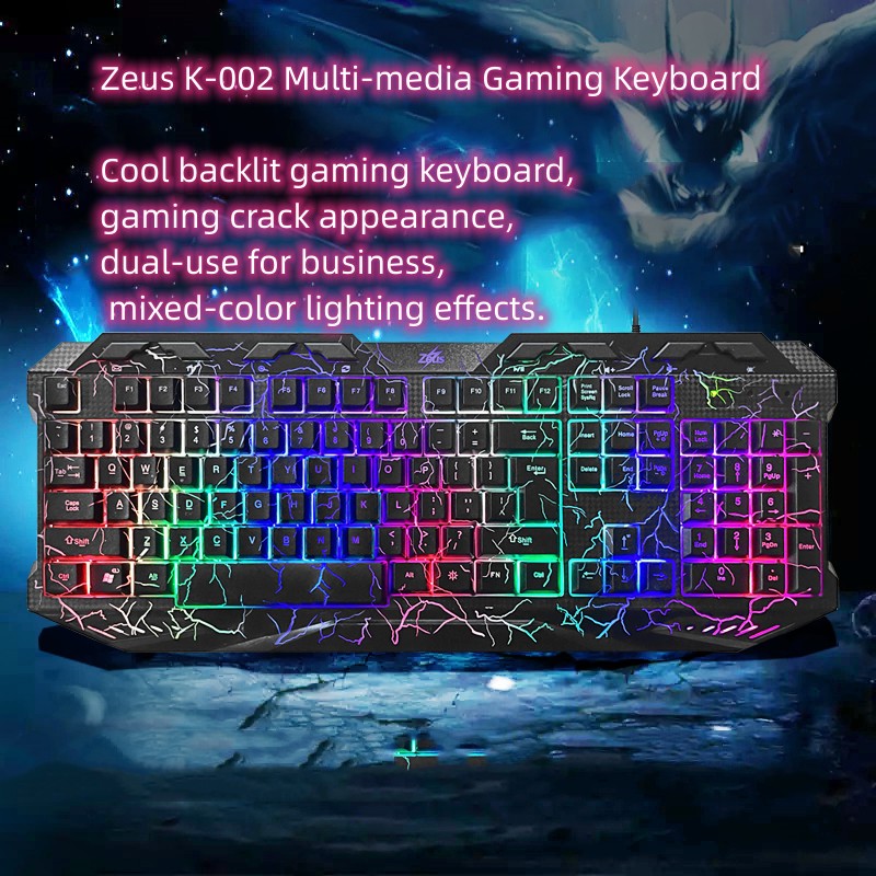 Zeus K-002 Black Earthshaker Multi-Media Gaming Keyboard | Shopee ...