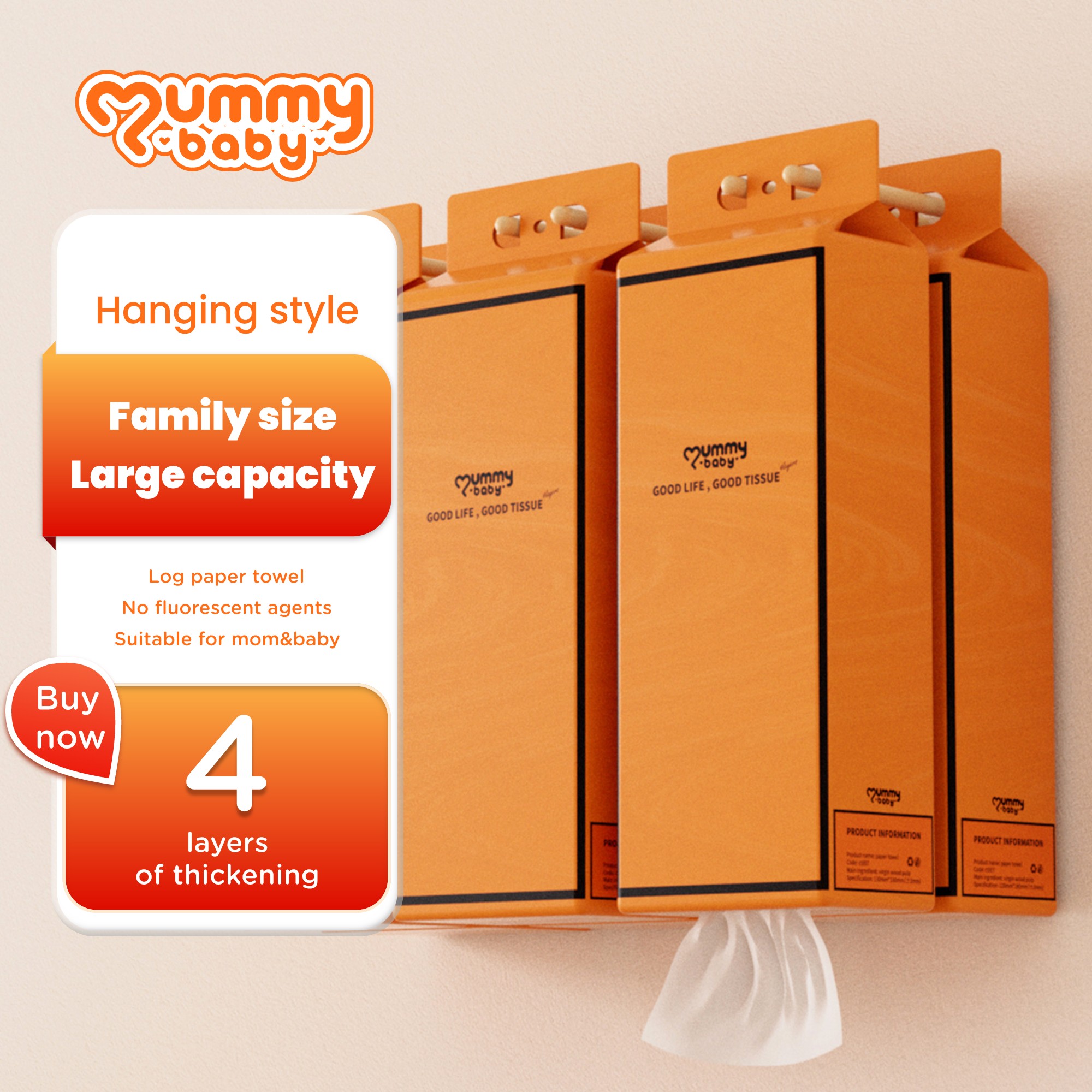 Mummybaby Wall-Mounted Tissue Paper Large Size Paper Household Hand ...