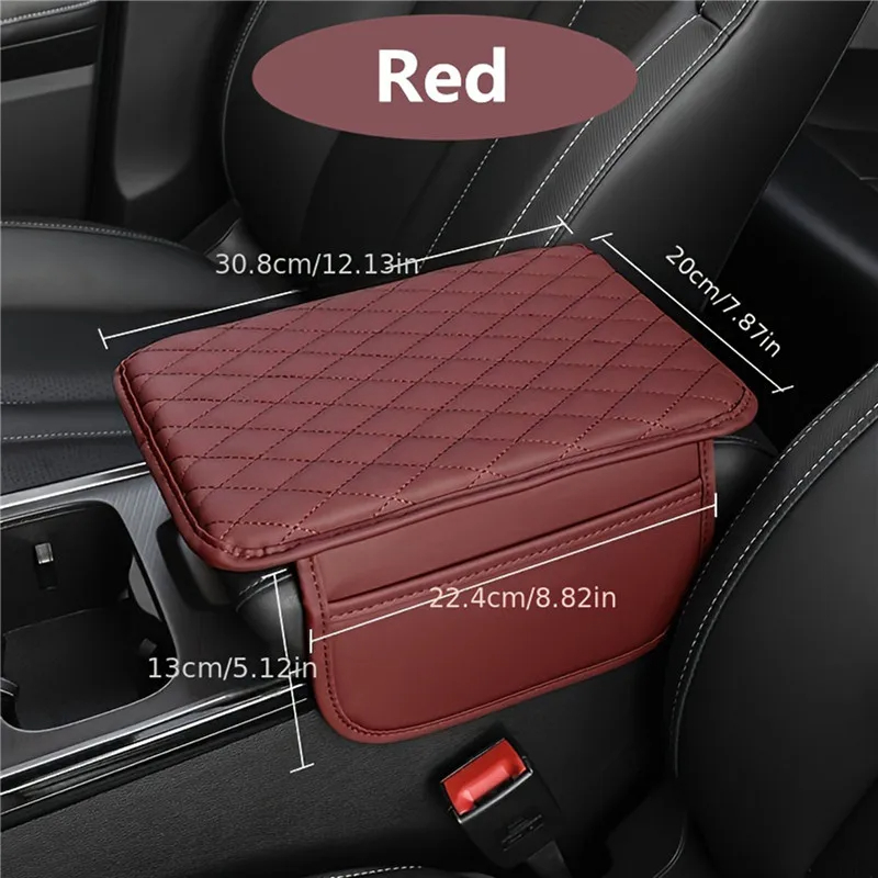 PU Leather Car Armrest Mat Center Console Arm Rest Protection Cushion ...