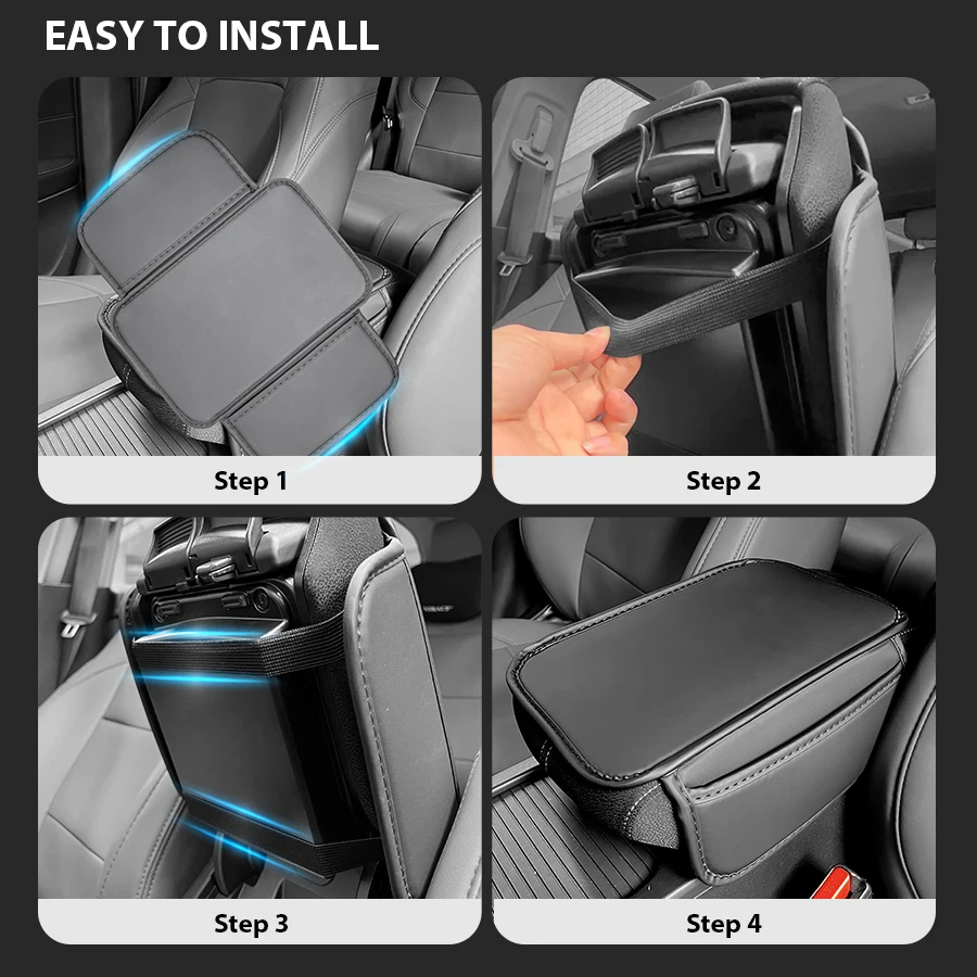PU Leather Car Armrest Mat Center Console Arm Rest Protection Cushion ...