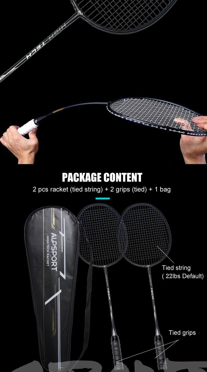ALPSPORT RR 4U 22LBS G5 Black Badminton Racket Original Design