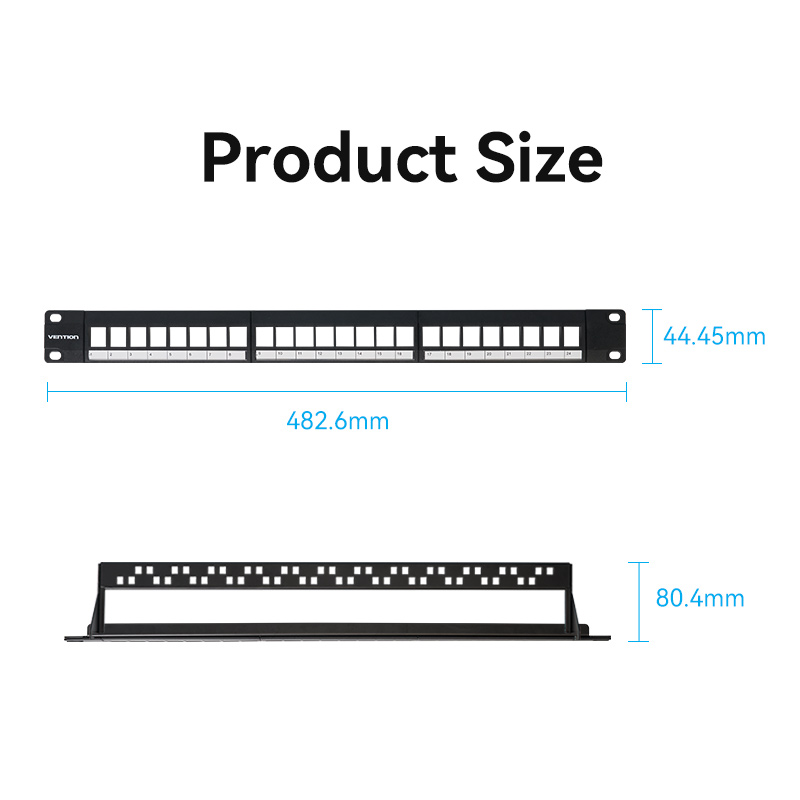 Vention 24 Ports Patch Panel Detachable Lable Coupler Keystone Patch ...