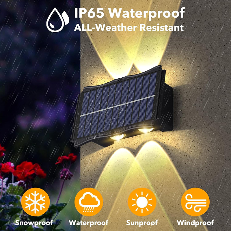 Solar Wall Lamp Waterproof Wall Light Outdoor LED Solar Light IP65 RGB ...