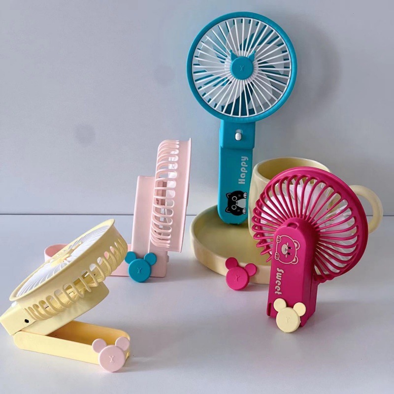 Multi functional upgraded handheld folding small fan mini built-in ...