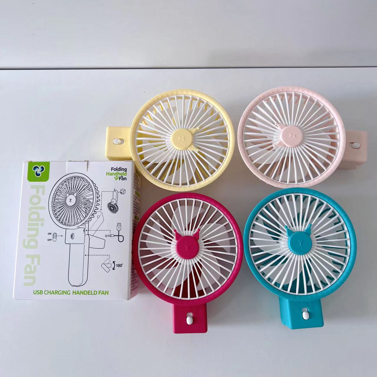 Multi functional upgraded handheld folding small fan mini built-in ...
